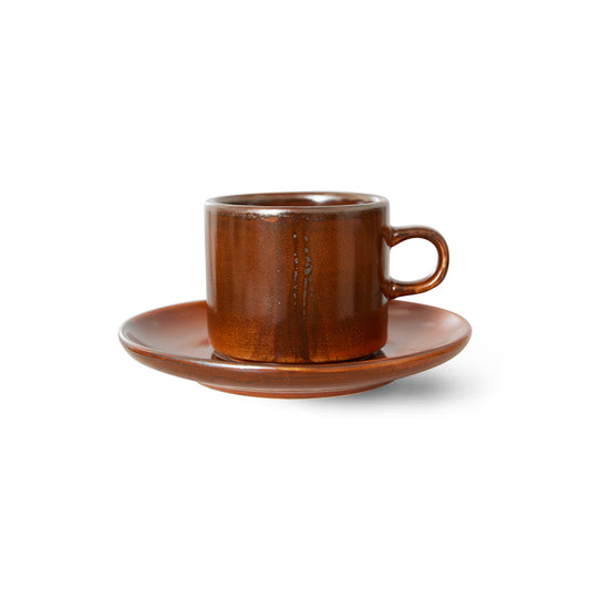 HKLIVING - Chef Ceramics: Cup and Saucer, Burned Orange