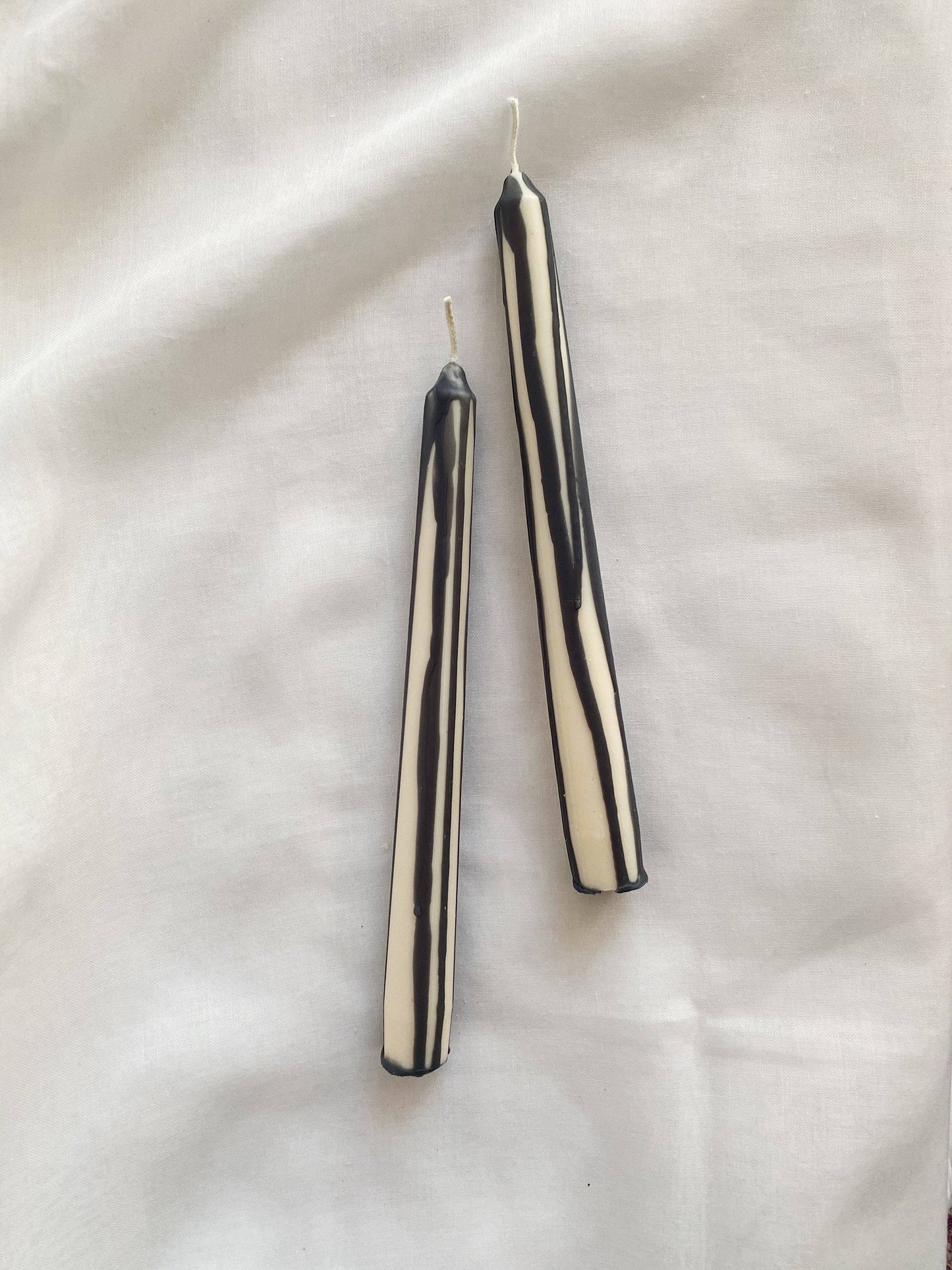 Soie London - Abstract Drip Candles - Charcoal - Set of 2