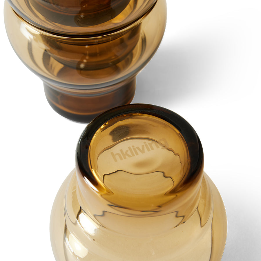 HKLIVING - 70s Glassware: Bulb Glasses, Amber (set of 4)
