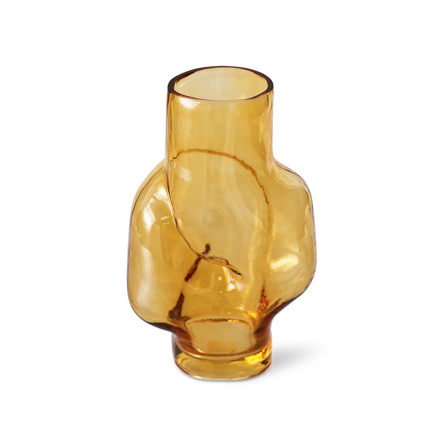 HKLIVING - Gleam Glass High Vase, Amber