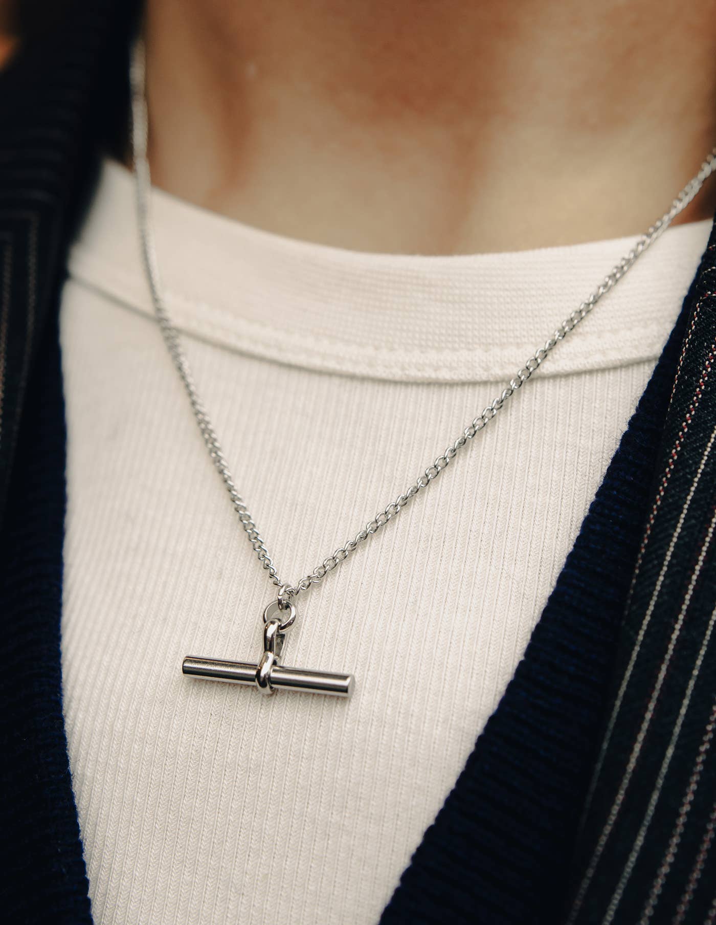 Nordic Muse - Silver T-Bar Chain Necklace