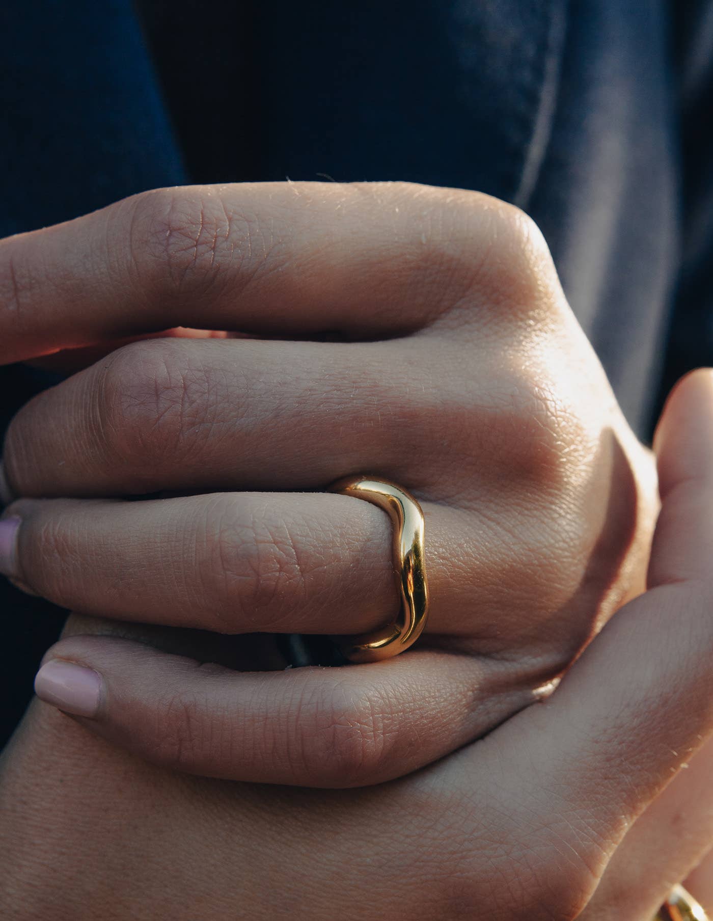 Nordic Muse - Gold Chunky Irregular Band Ring