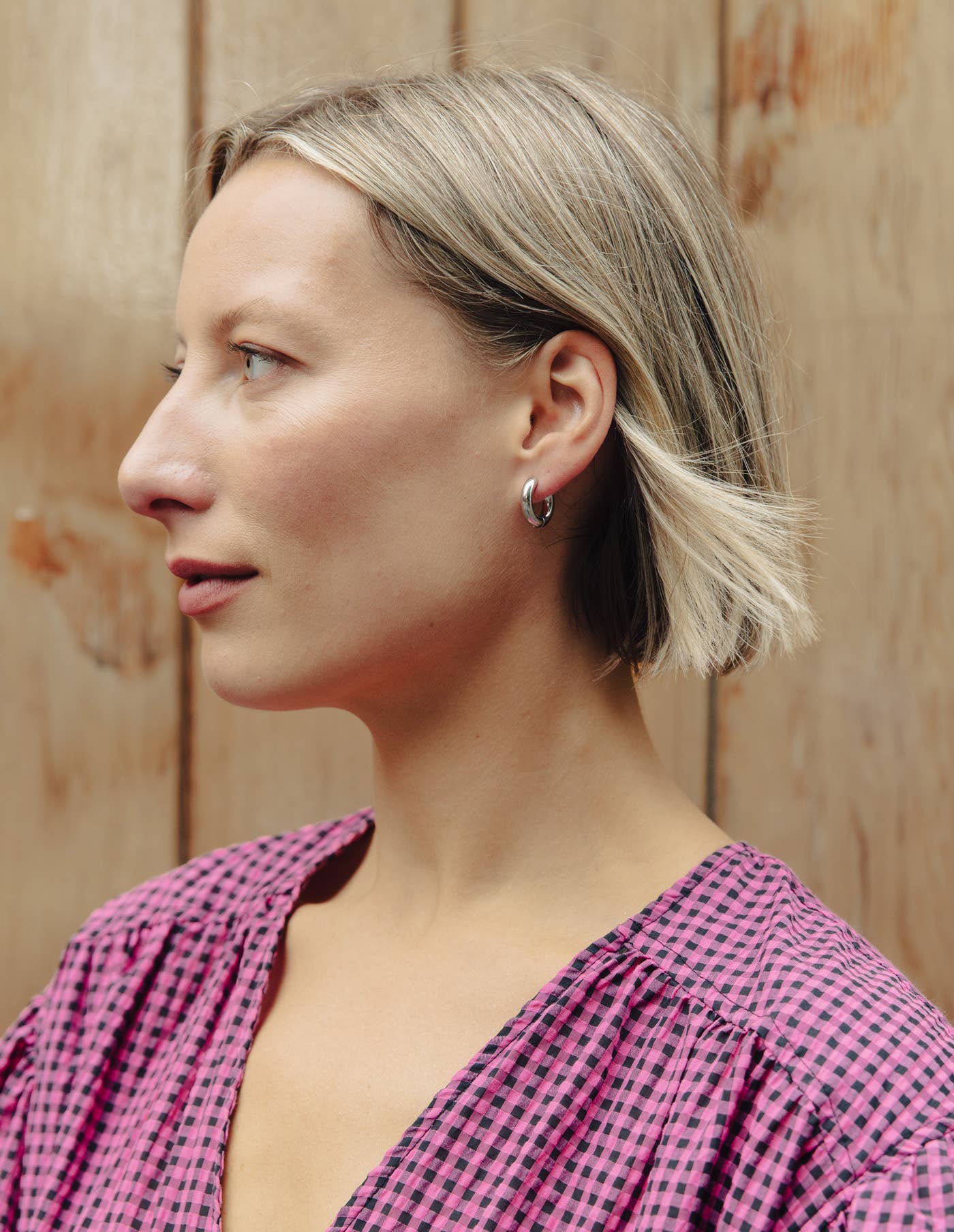 Nordic Muse - Silver Small Bold Hoop Earring