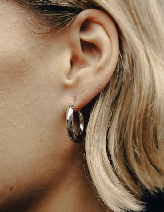 Nordic Muse - Silver Classic Hoop Earrings