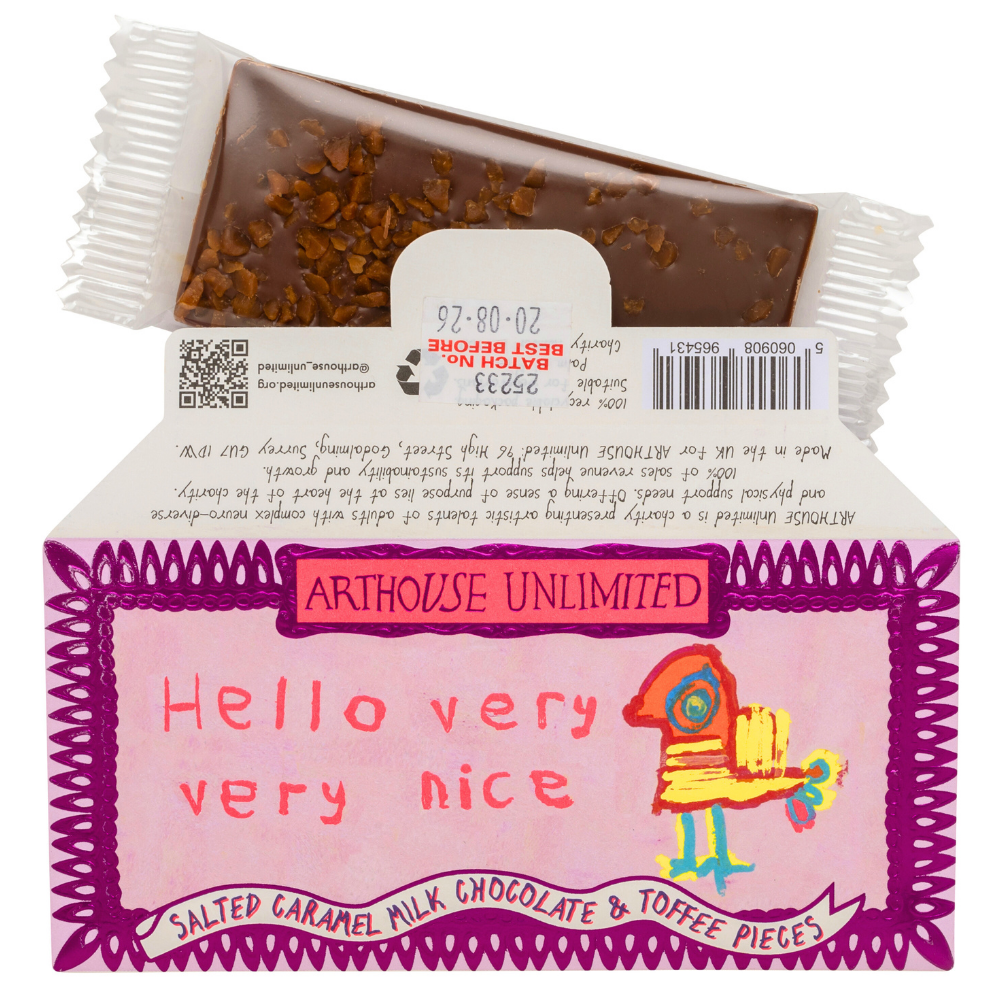Arthouse Unlimited - Joy Sized: Hello, Very Very Nice, Salted Caramel Milk Chocolate & Toffee Pieces