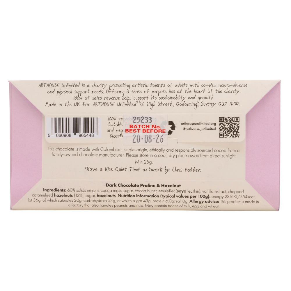 Arthouse Unlimited - Joy Sized: Have a Nice Quiet Time, Dark Chocolate Praline & Hazelnut
