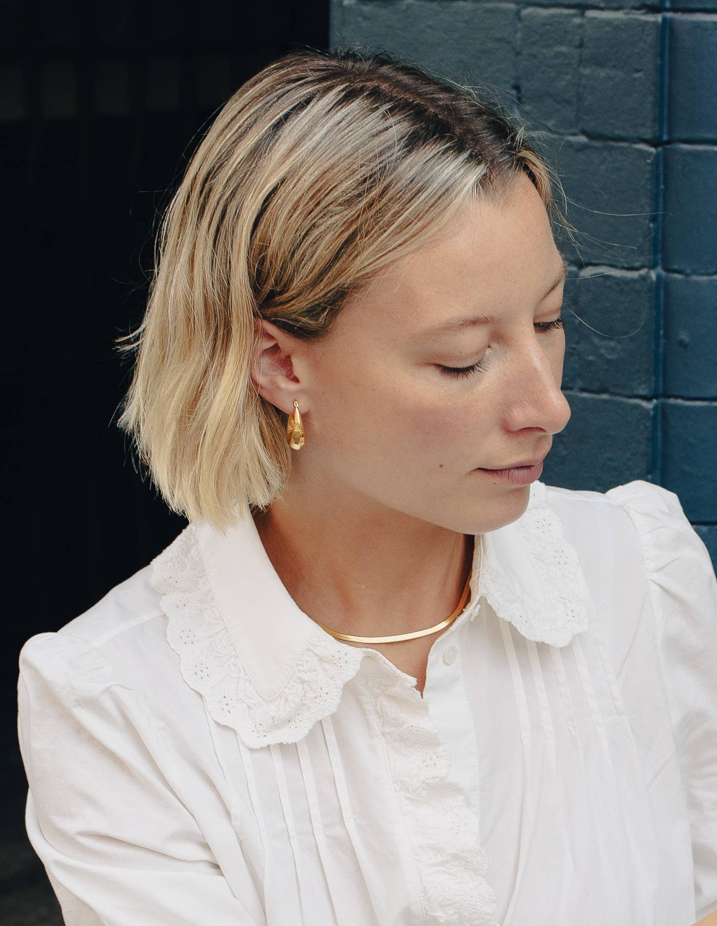 Nordic Muse - Gold Bold Crescent Hoop Earrings