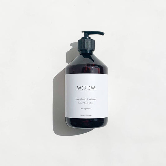 MODM - Hand + Body Lotion w/Aloe/Green Tea- Mandarin + Vetiver
