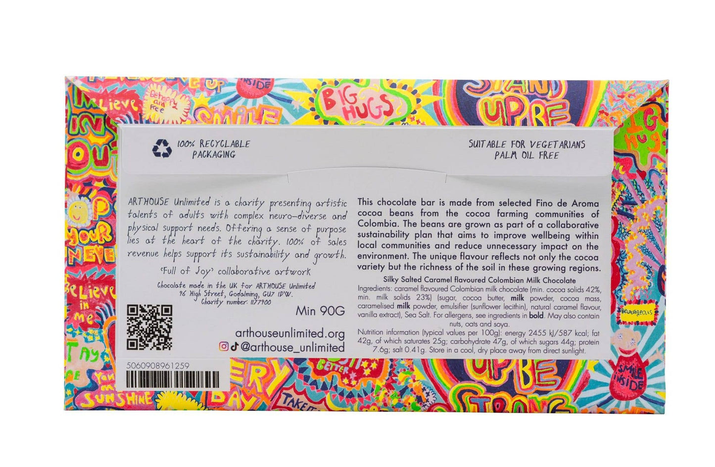 Arthouse Unlimited - Full of Joy, Silky Milk Salted Caramel Chocolate Bar