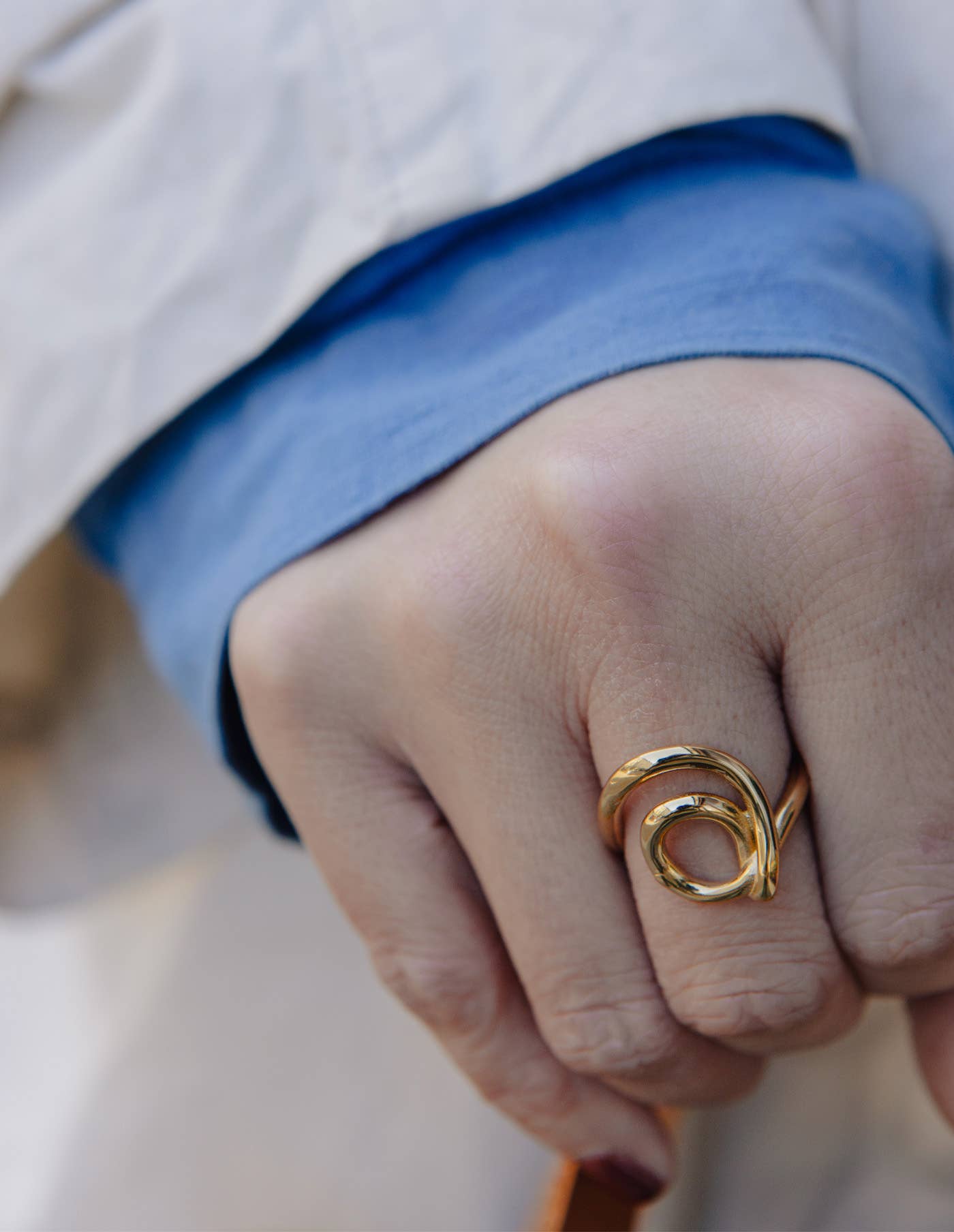 Nordic Muse - Gold Spiral Swirl Ring