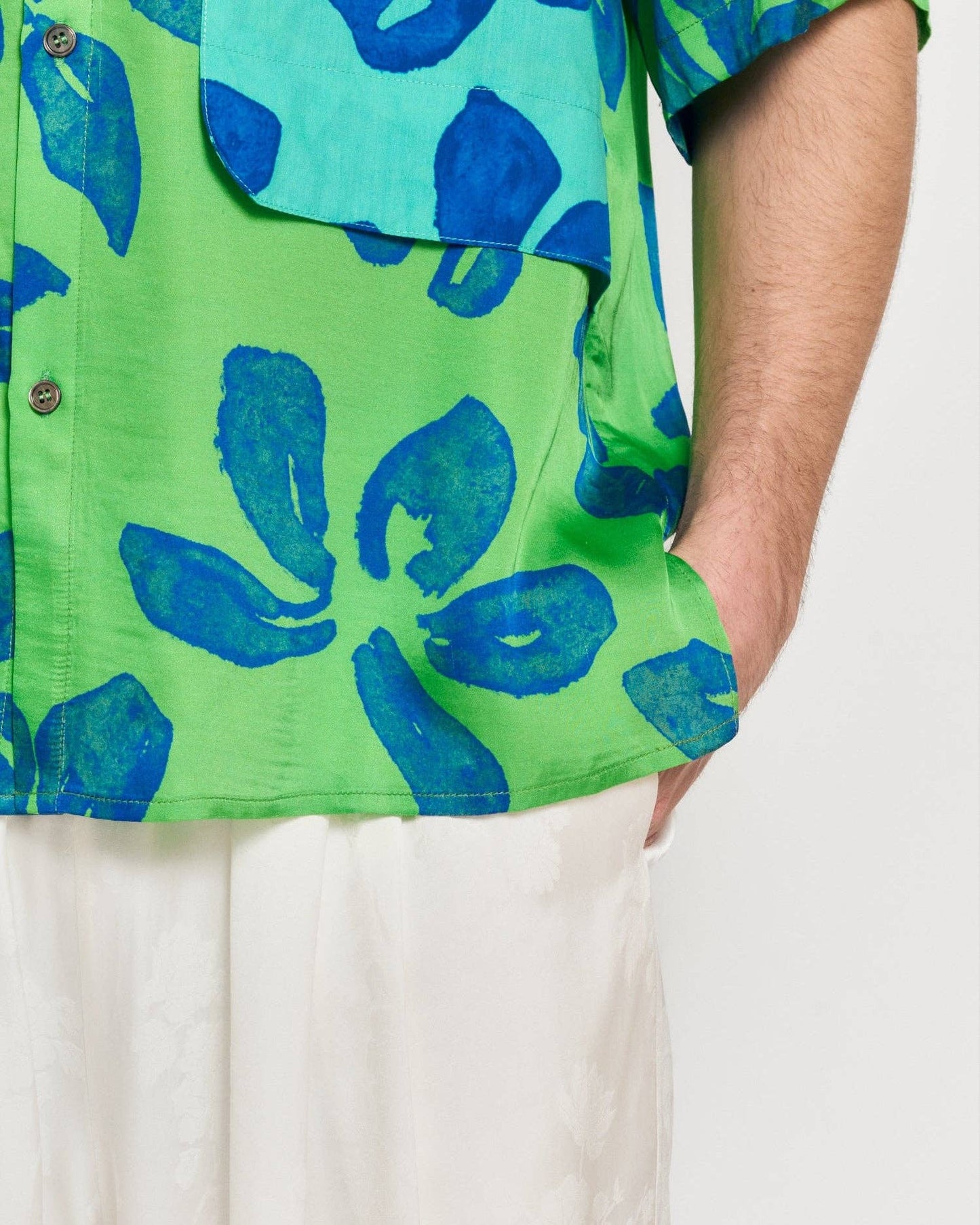 "Beach Blossom" Wide-Leg Pants - White