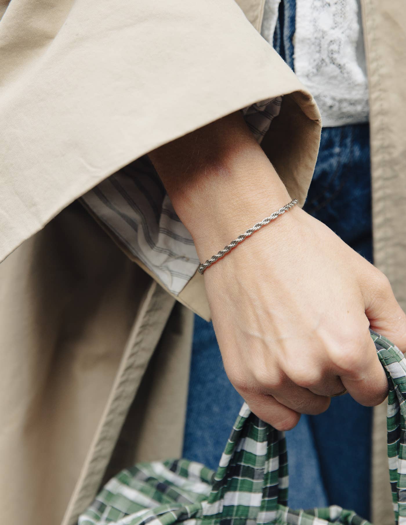 Nordic Muse - Silver 3mm Rope Twist Bracelet