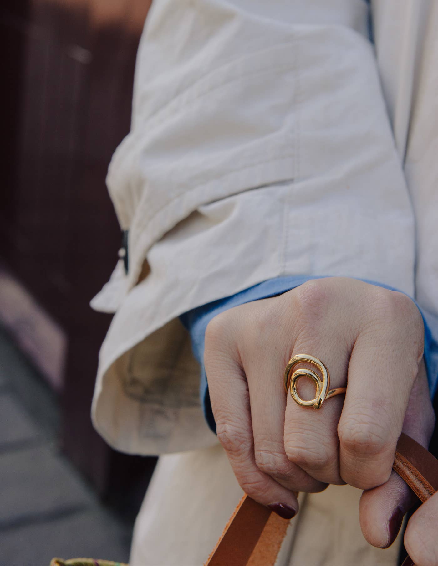 Nordic Muse - Gold Spiral Swirl Ring