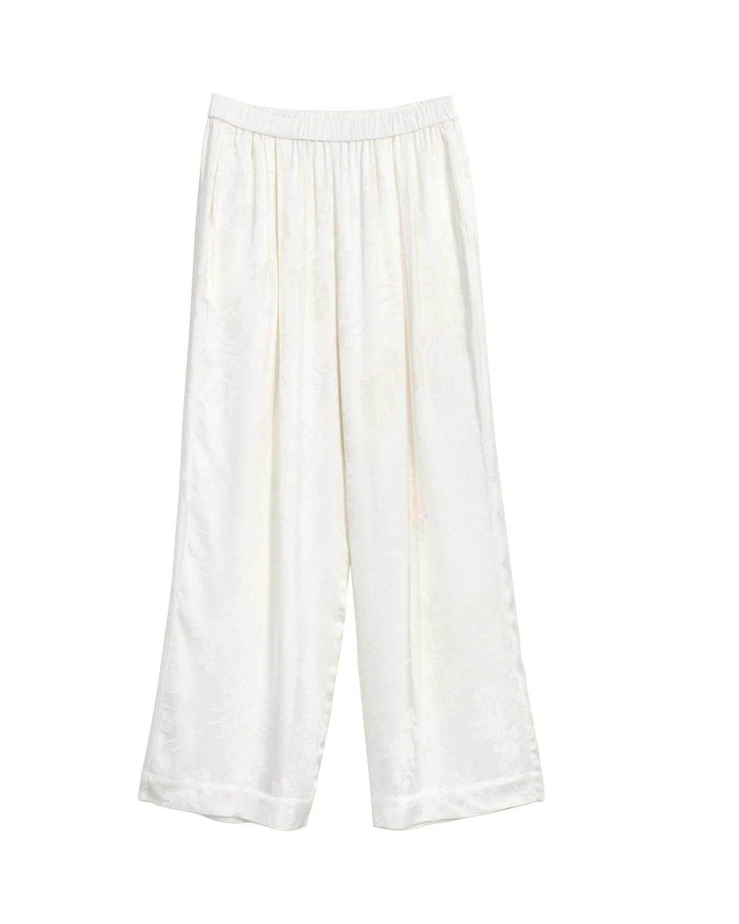 "Beach Blossom" Wide-Leg Pants - White