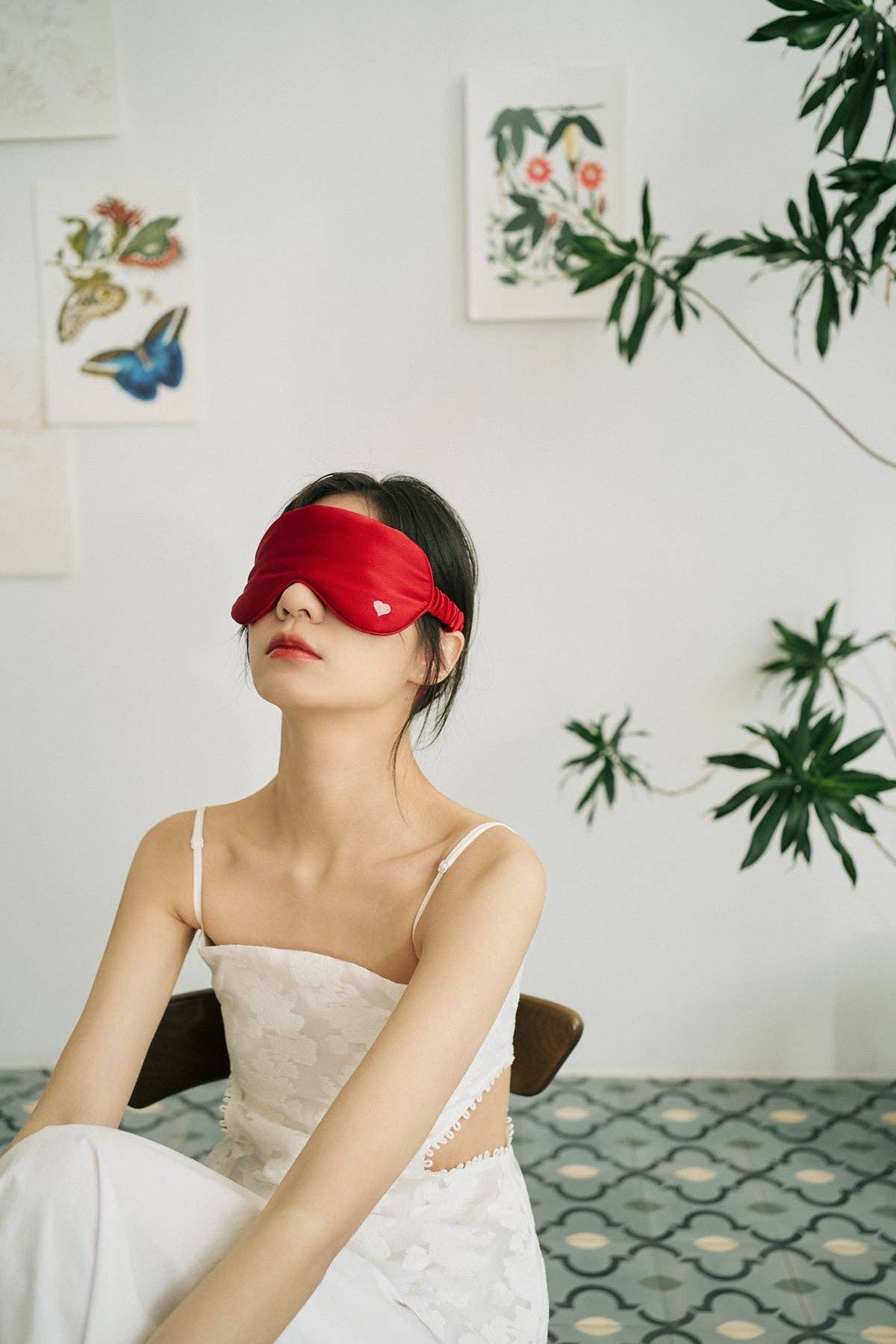 Lost Pattern NYC - Love Heart Silk Sleep Eye Mask, Red