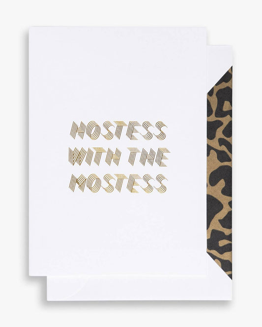 Cardsome -  Hostess with the mostess, white GREETING CARD A6