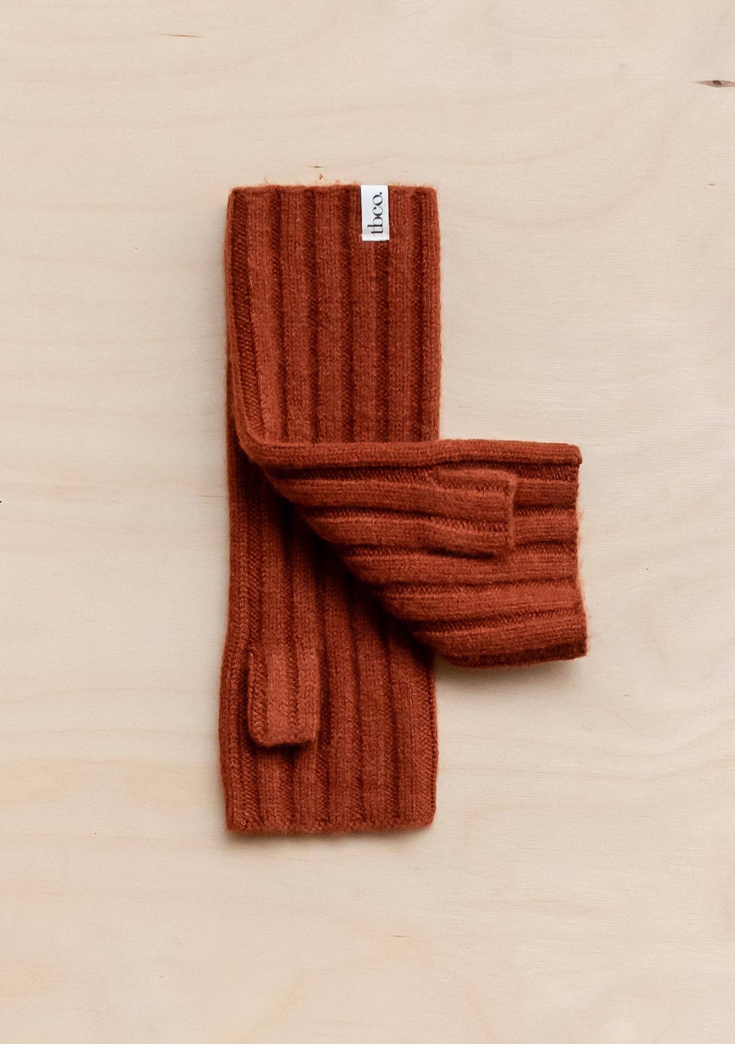 TBCo - Cashmere & Merino Wrist Warmers in Rust