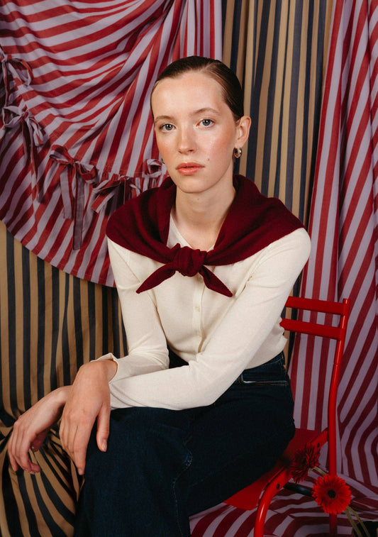 TBCo - Merino Wool Triangle Scarf in Burgundy