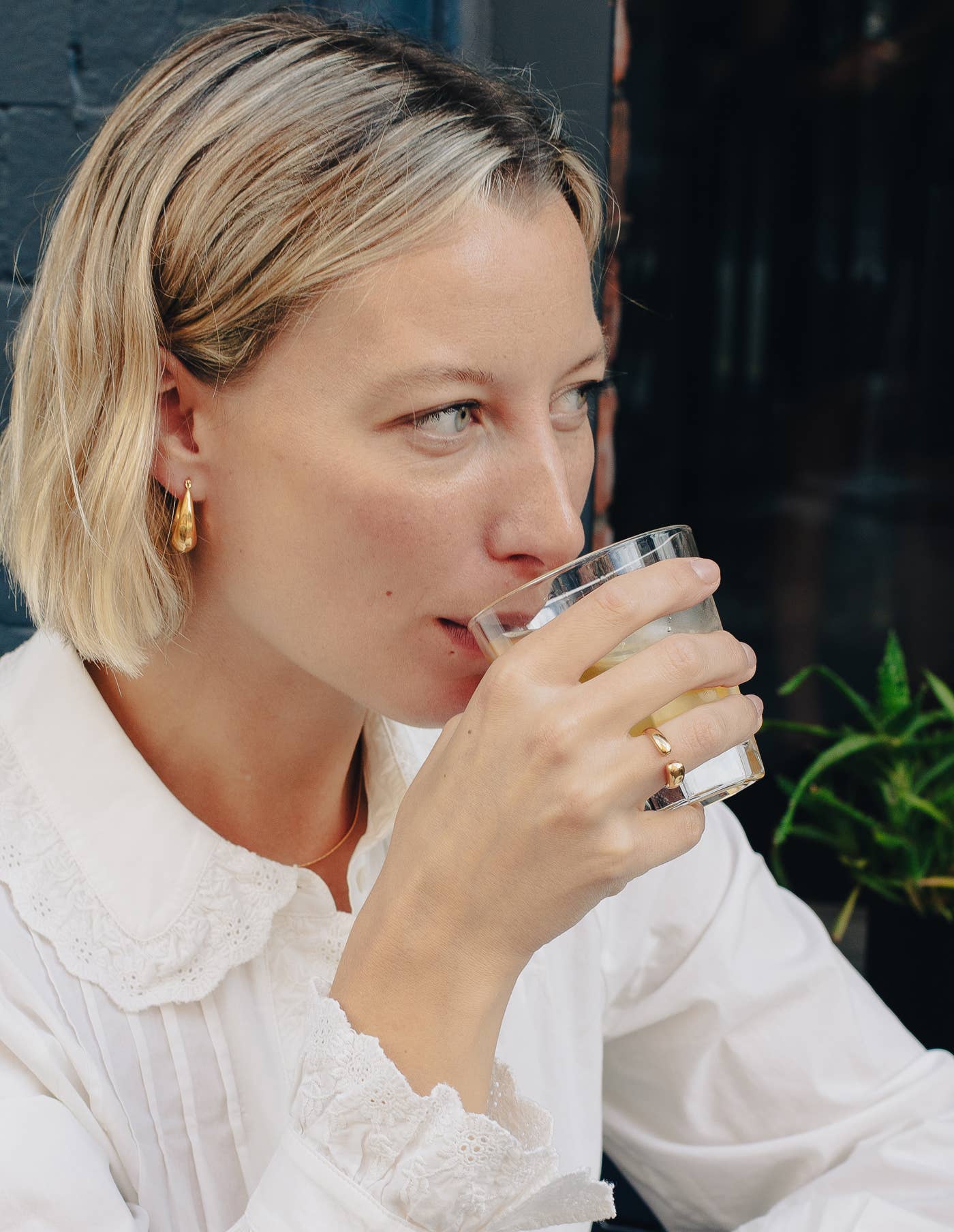 Nordic Muse - Gold Bold Crescent Hoop Earrings