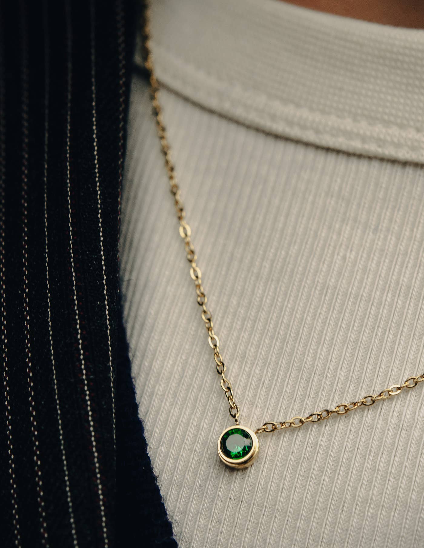 Nordic Muse - Gold Dainty Gemstone Necklace