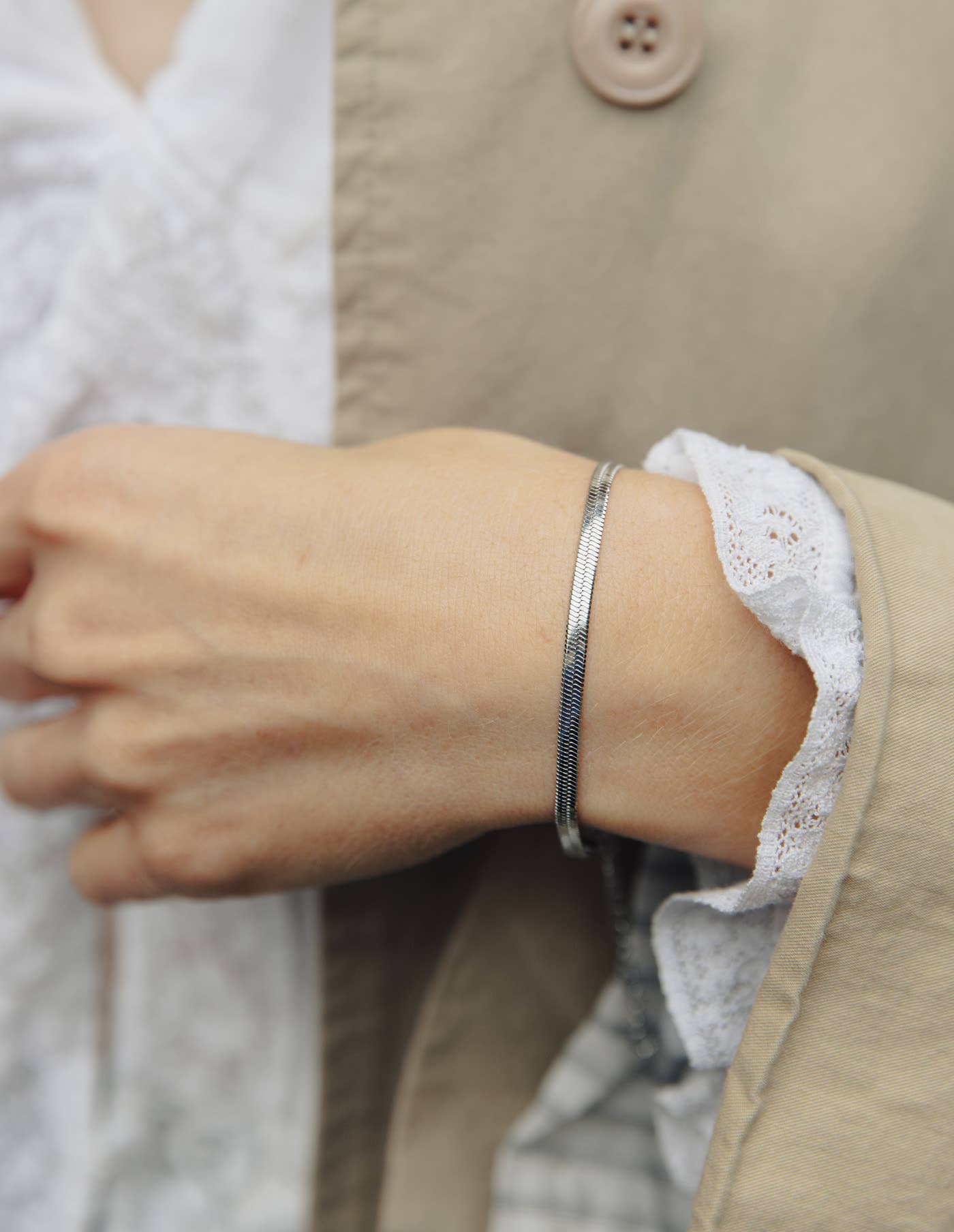 Nordic Muse - Silver Snake Chain Bracelet