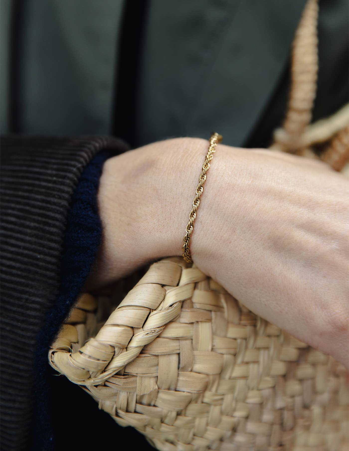 Nordic Muse - Gold 3mm Rope Twist Bracelet