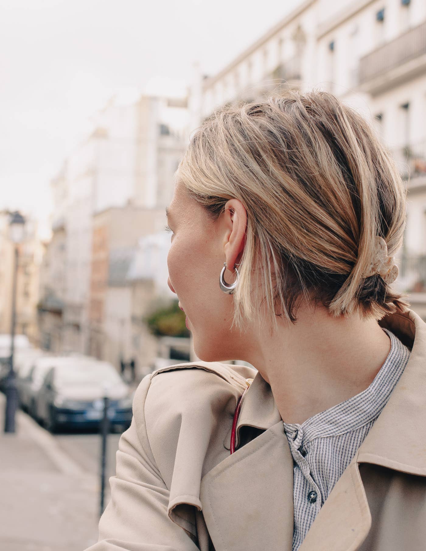 Nordic Muse - Silver Bold Crescent Hoop Earrings