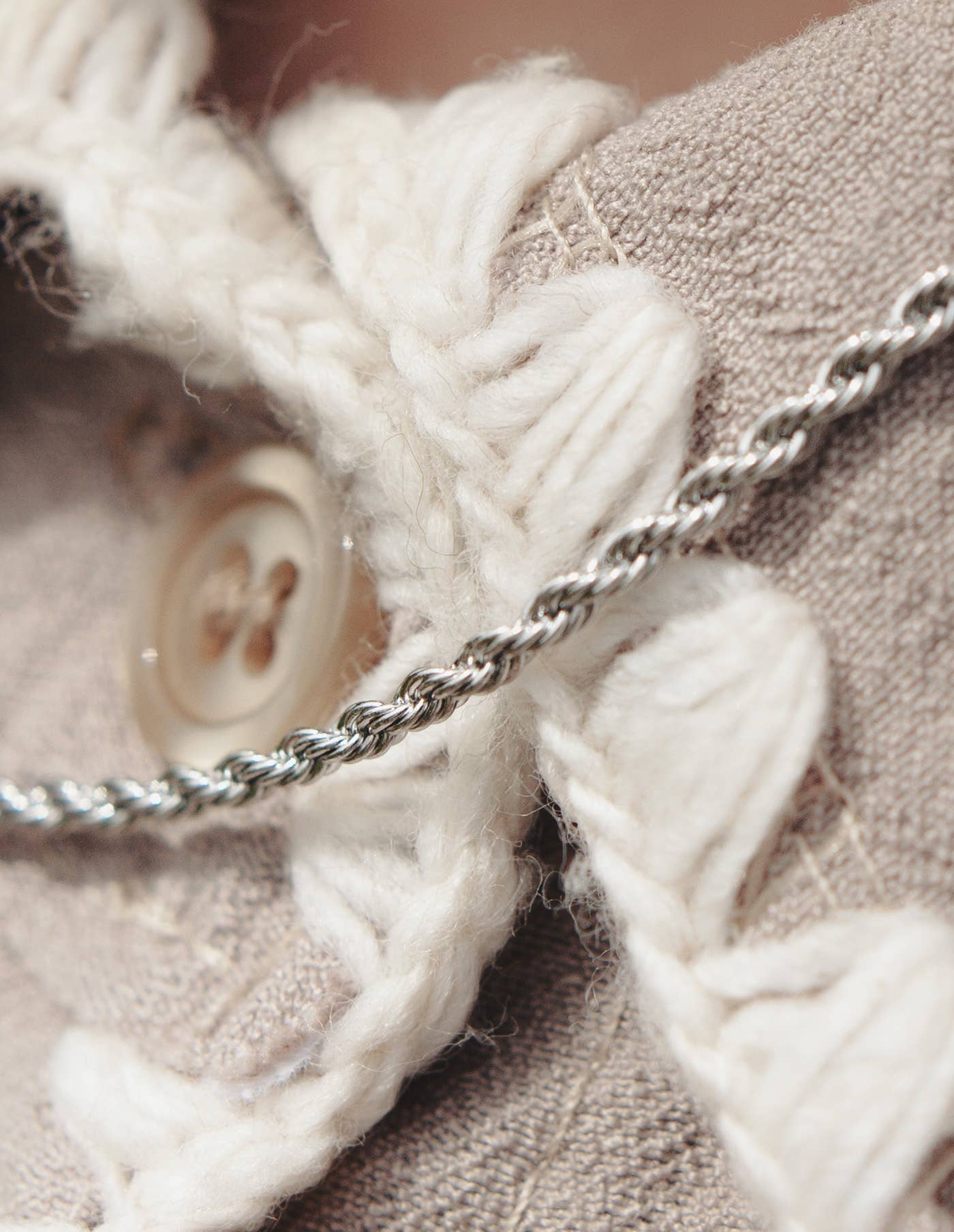 Nordic Muse - Silver Rope Twist chain Necklace