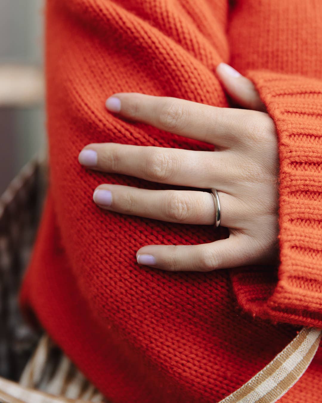 Nordic Muse - Silver Irregular Minimal Band Ring