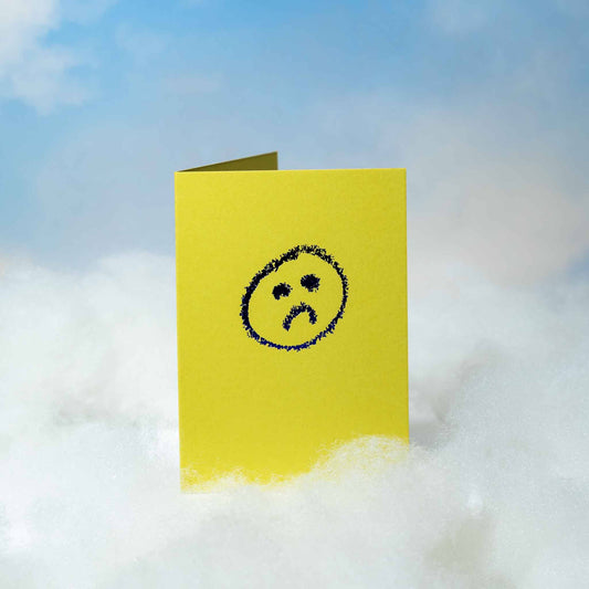 Text from a Friend, Hand Foiled Card - Sad Face