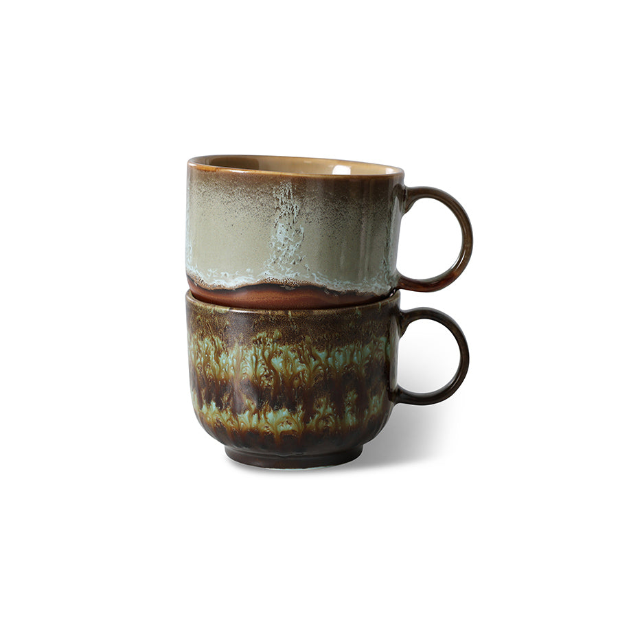 HKLIVING - 70s Ceramics: Tea Cups, Odyssey (set of 2)