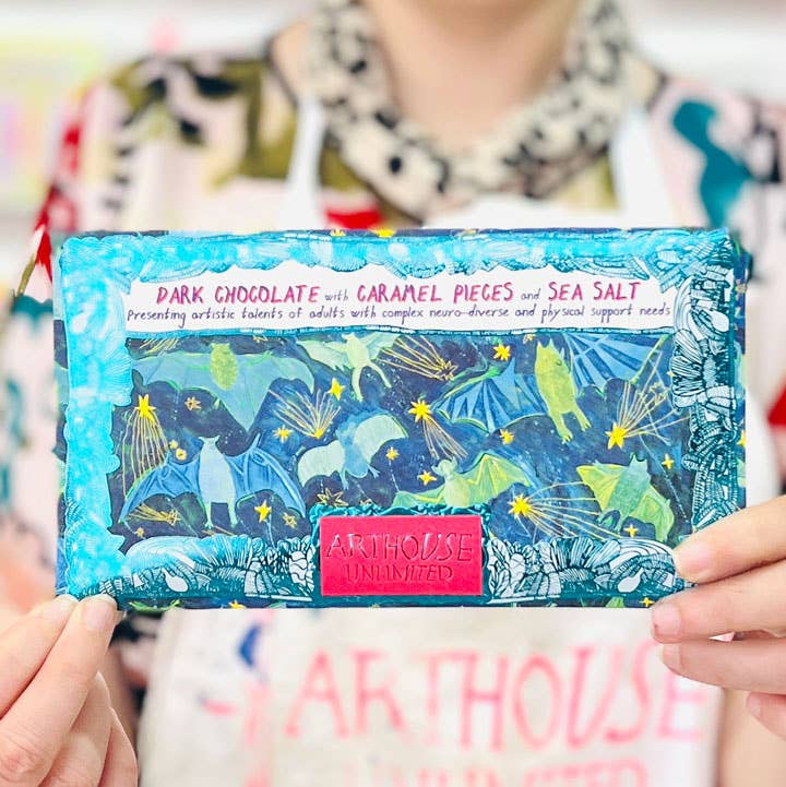 Arthouse Unlimited - Bat Mates, Dark Chocolate Bar with Caramel & Sea Salt