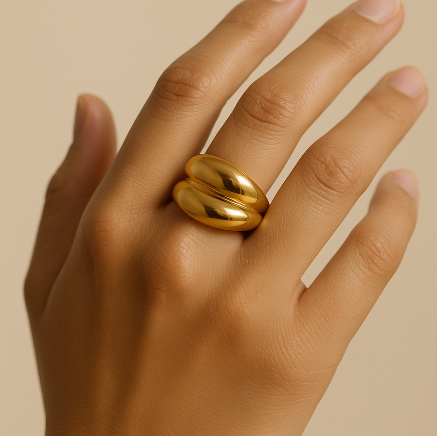 Gold Lunar -  Double Dome Ring