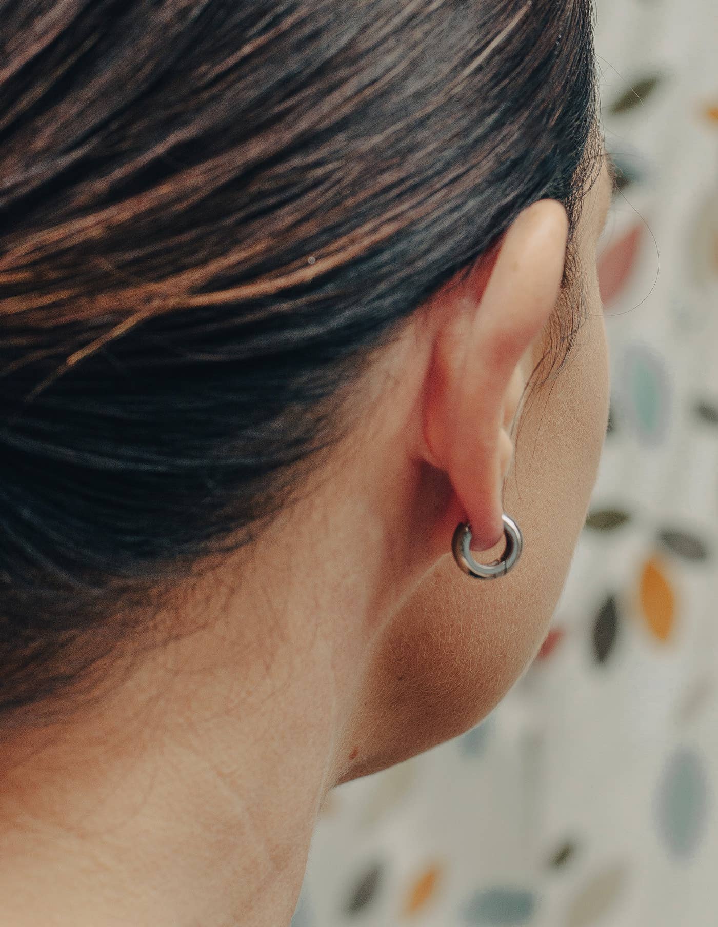 Nordic Muse - Silver Small Leverback Bold Hoop Earrings