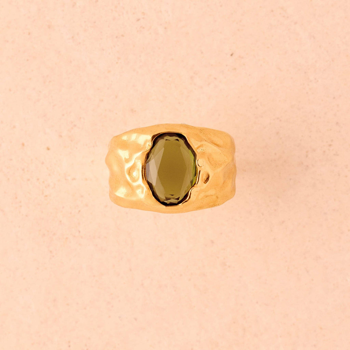 Agapée - Carmen Dark Green Ring, Gold