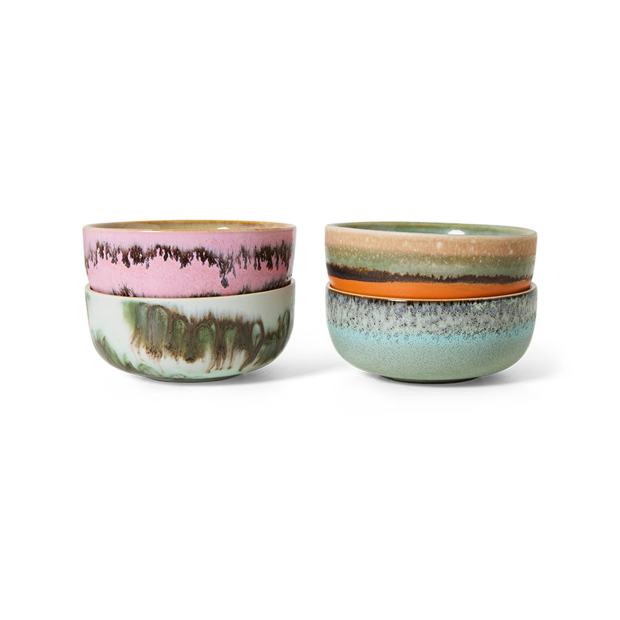 HKLIVING - 70s Ceramics: Tapas Bowls, Renaissance (set of 4)