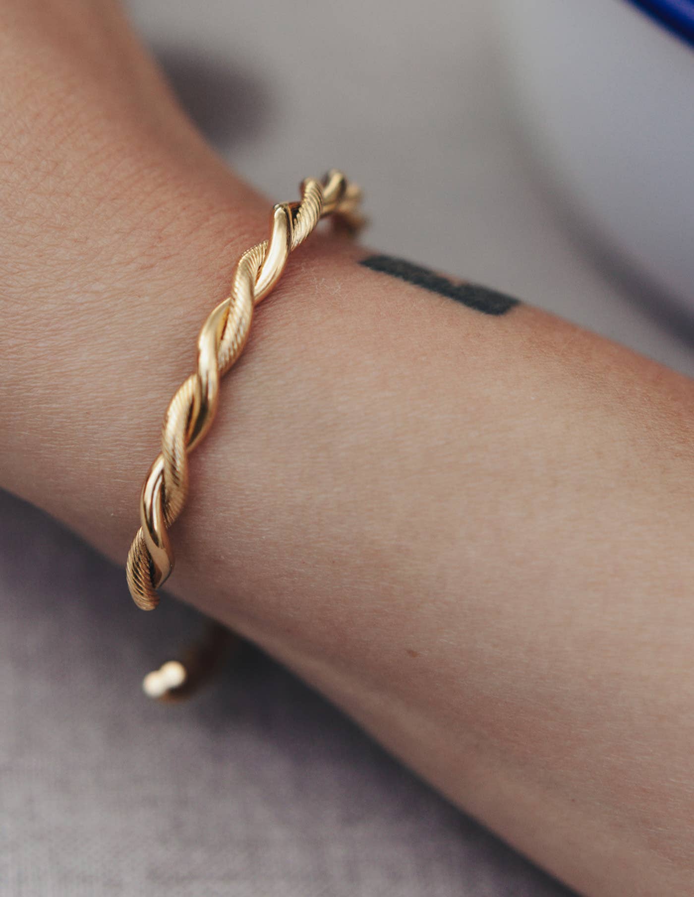 Nordic Muse - Gold Twist Cuff Bangle