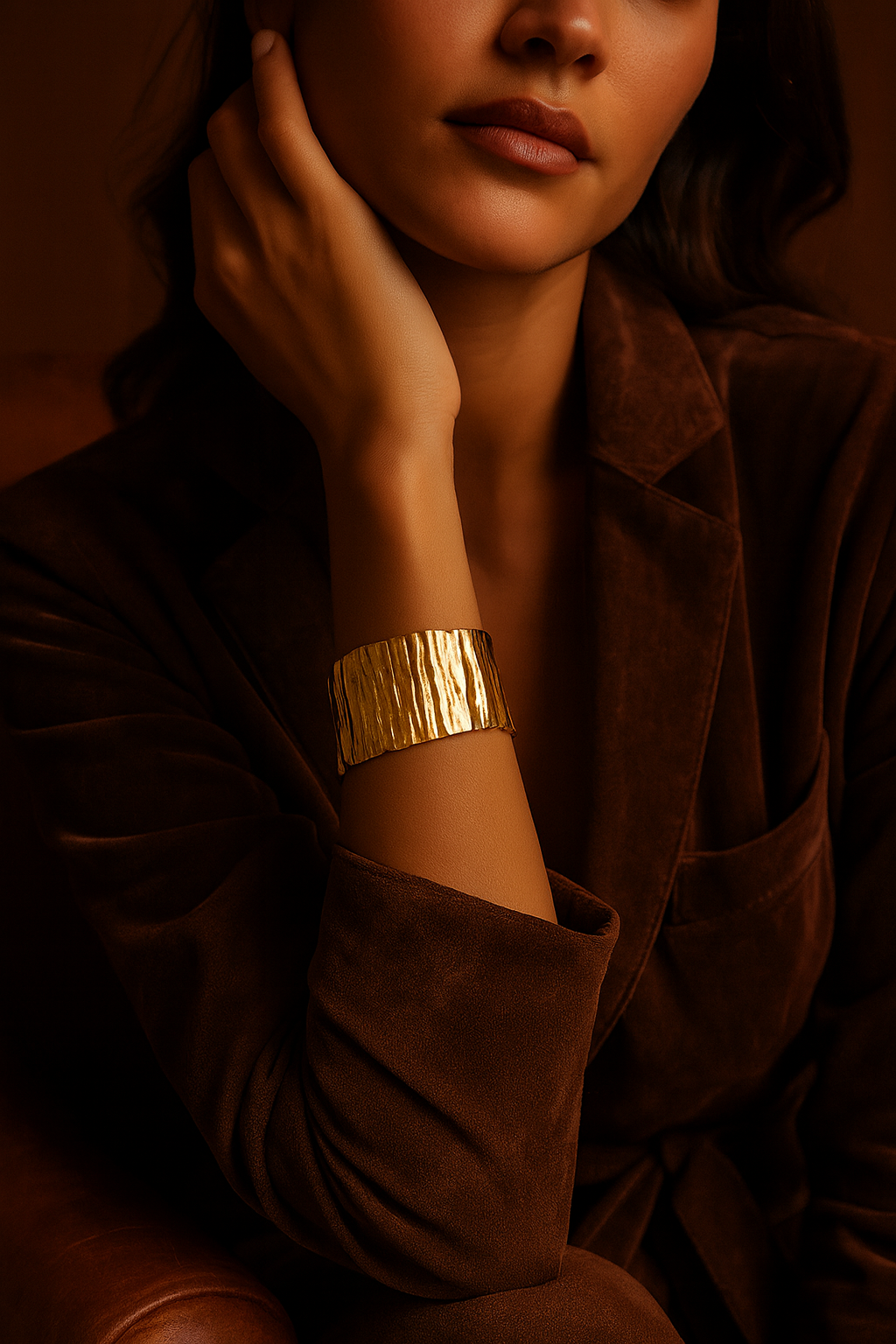 Gold Lunar -  Molten Cuff Bracelet