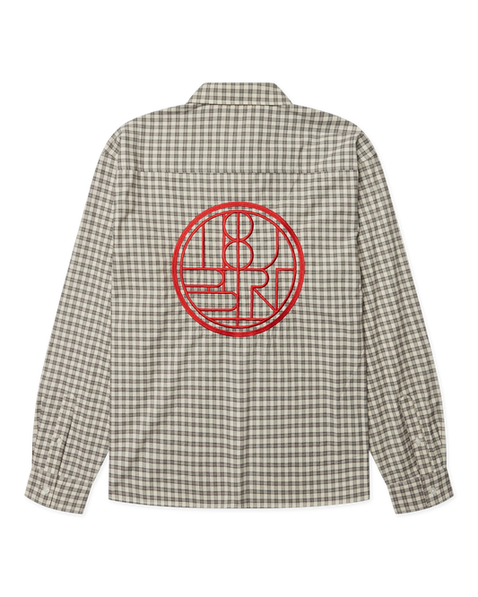 WOODBIRD - Buzo Embroidered Check Shirt, Off White