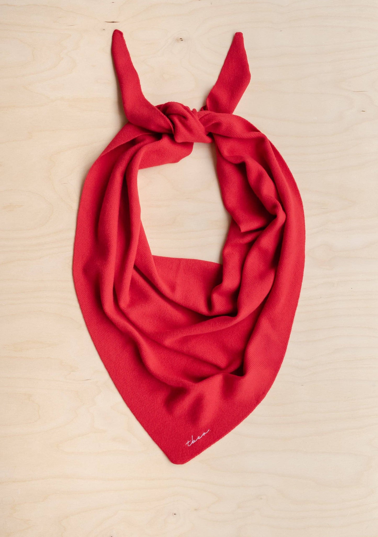 TBCo - Large Merino Triangle Scarf in Red