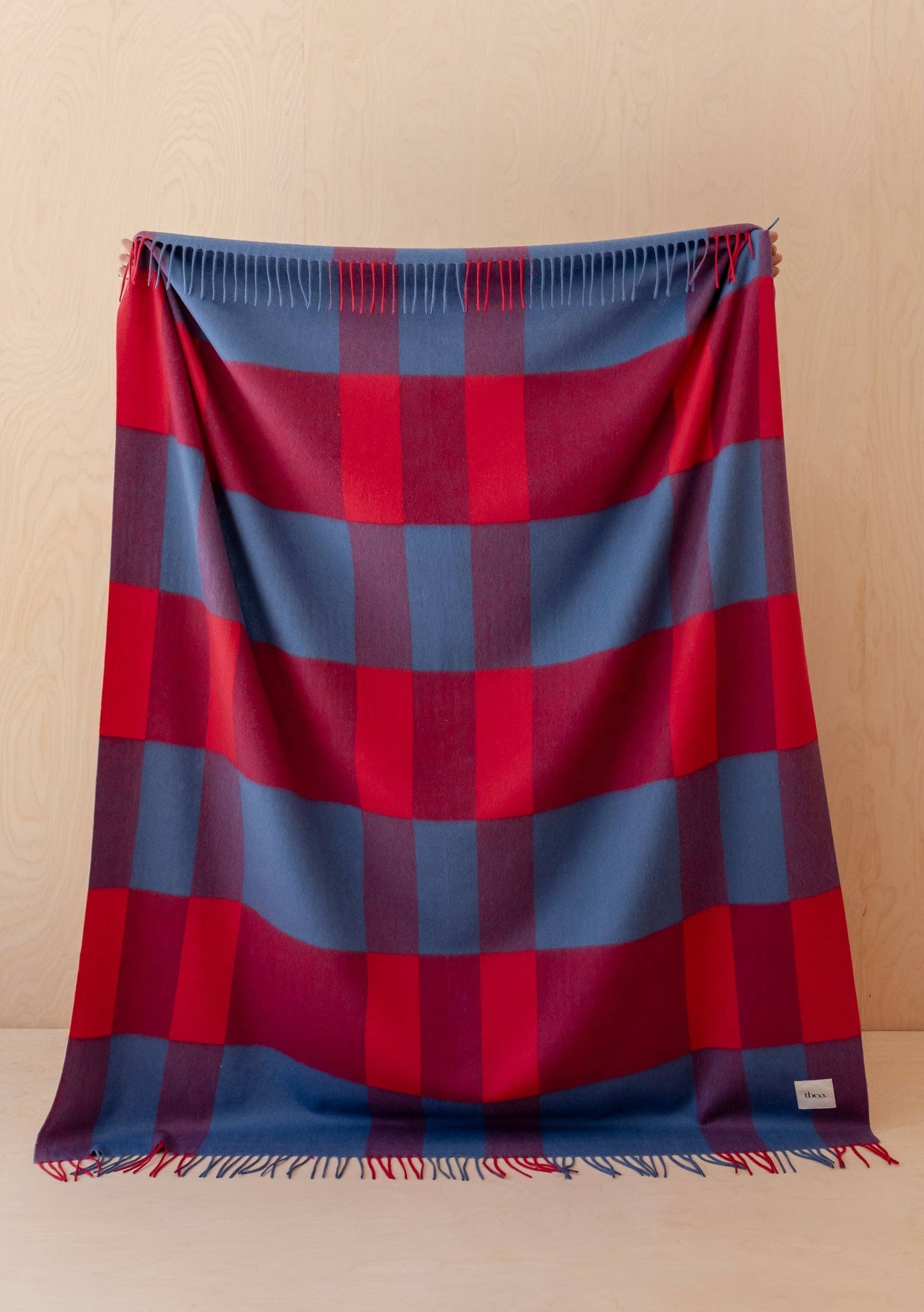 TBCo - Lambswool Blanket, Red Modern Check