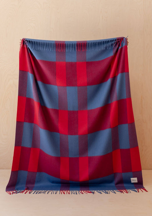 TBCo - Lambswool Blanket, Red Modern Check