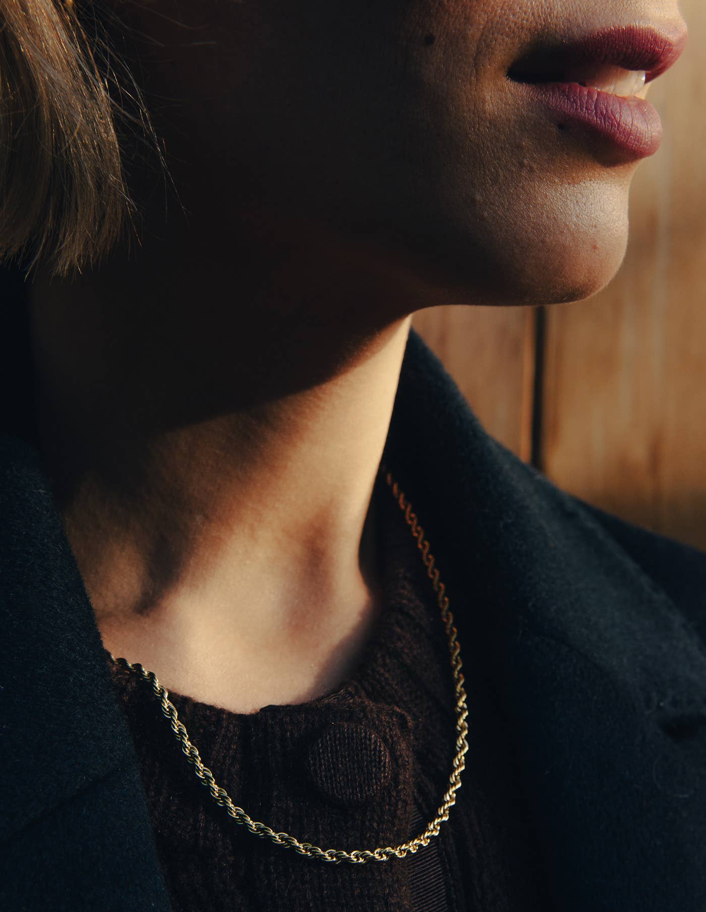 Nordic Muse - Gold Rope Twist Chain Necklace