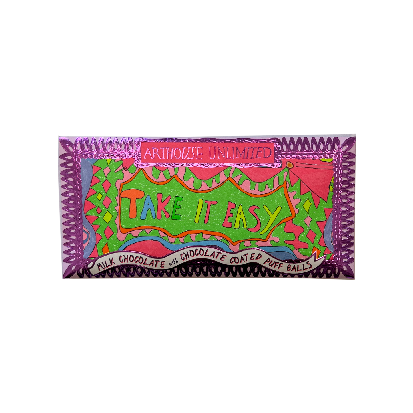 Arthouse Unlimited - Joy Sized: Take It Easy, Milk Chocolate with Chocolate Coated Puff Balls