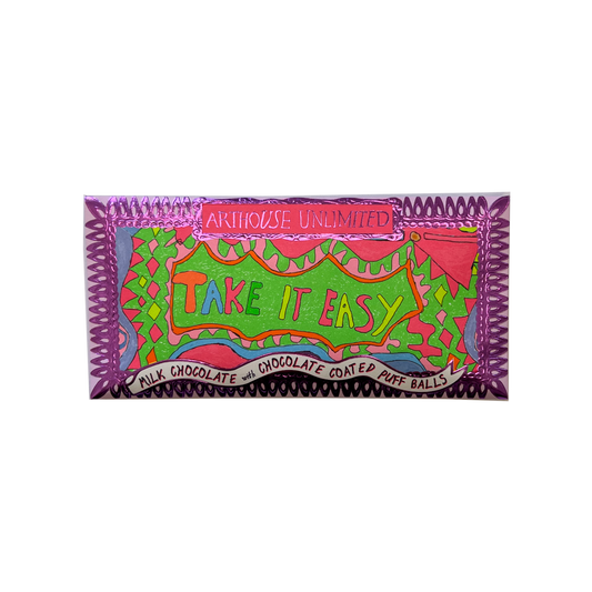 Arthouse Unlimited - Joy Sized: Take It Easy, Milk Chocolate with Chocolate Coated Puff Balls