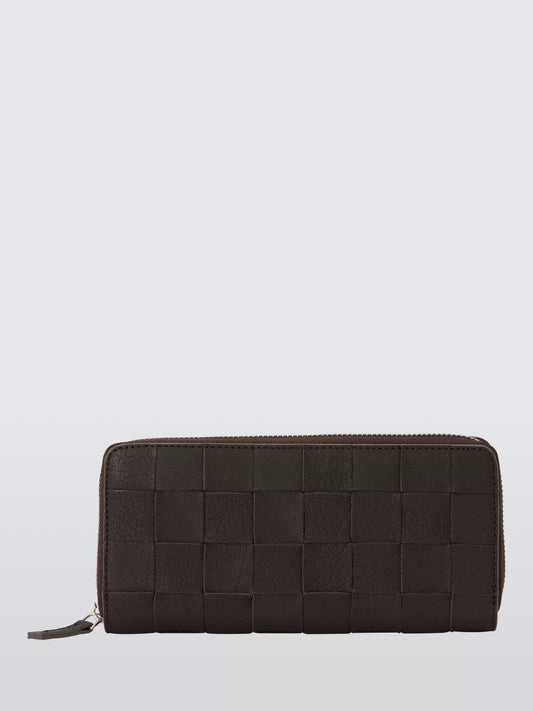 Dragon Diffusion - Check Zip Around Wallet, Dark Brown