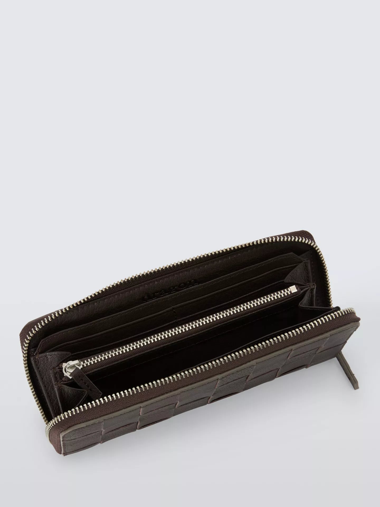 Dragon Diffusion - Check Zip Around Wallet, Dark Brown
