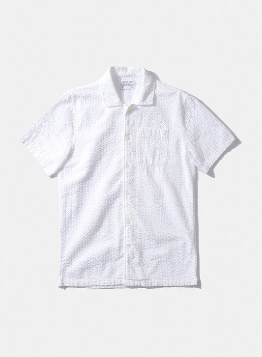 Edmmond Studios - Seersucker Short Sleeve Shirt Plain White
