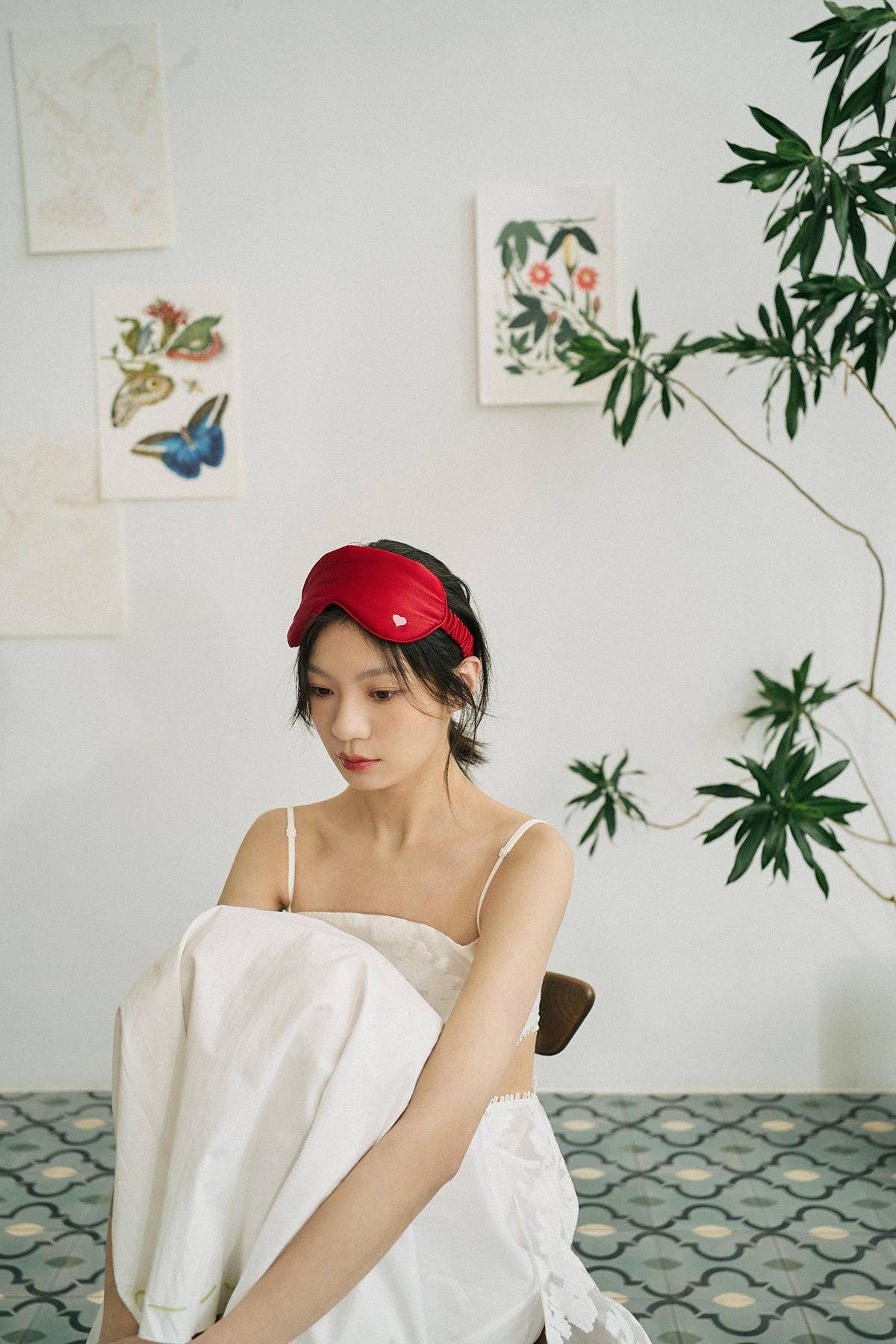 Lost Pattern NYC - Love Heart Silk Sleep Eye Mask, Red