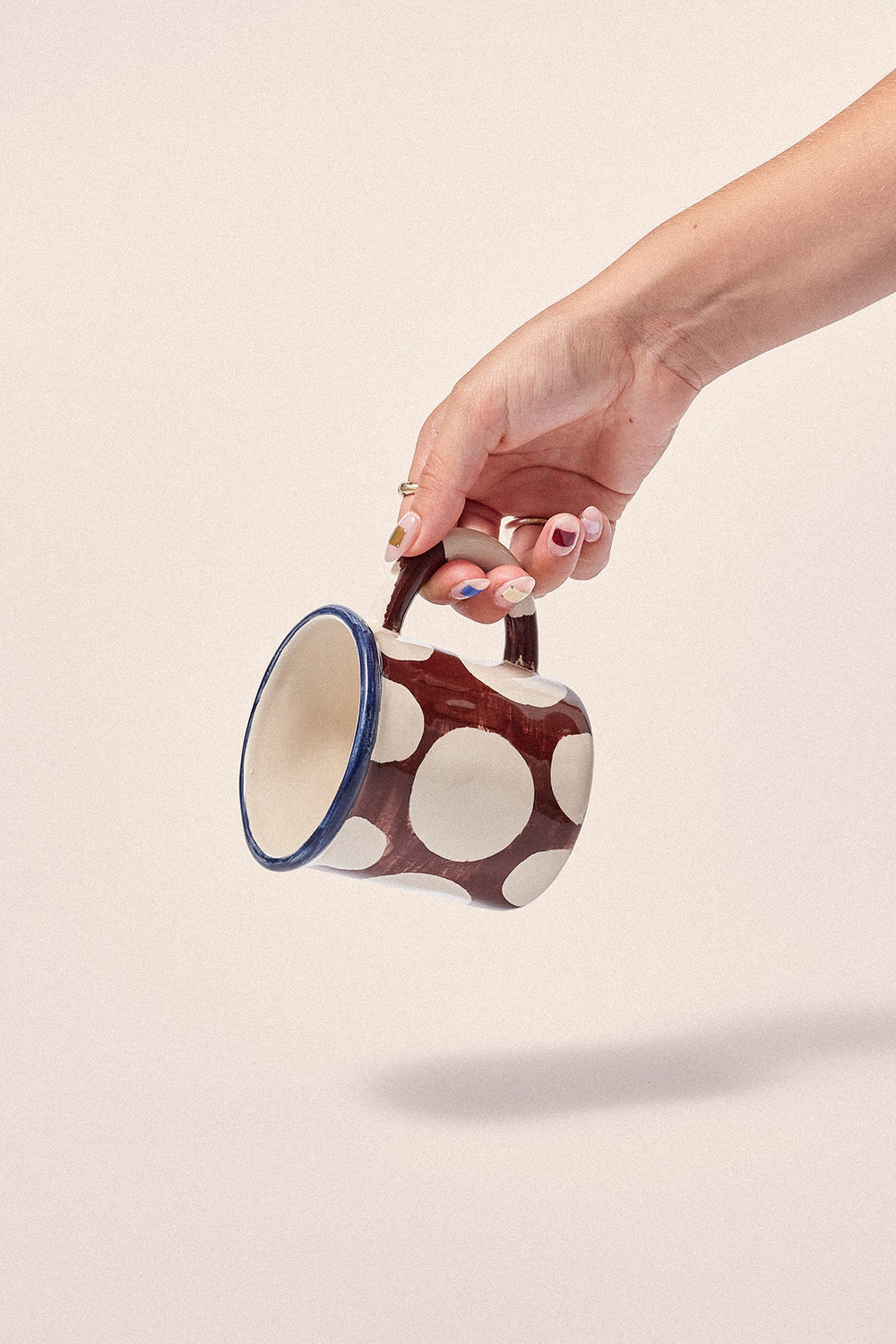 Damson Madder - Ceramic Camping Mug, Large Spot